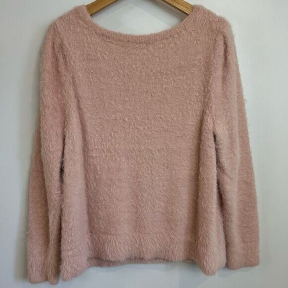 Vintage Unbranded Women’s Large Pink Plush Teddy Pullover Crewneck Sweater - Picture 11 of 12